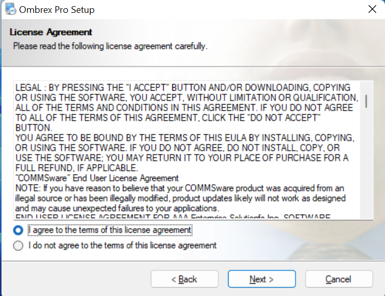 Ombrex Pro Desktop - Call Interface